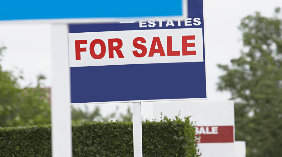 A row of 'for sale' signs